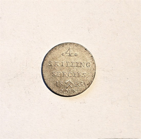 Norge 4 skilling 1825 kv. 1+/01
