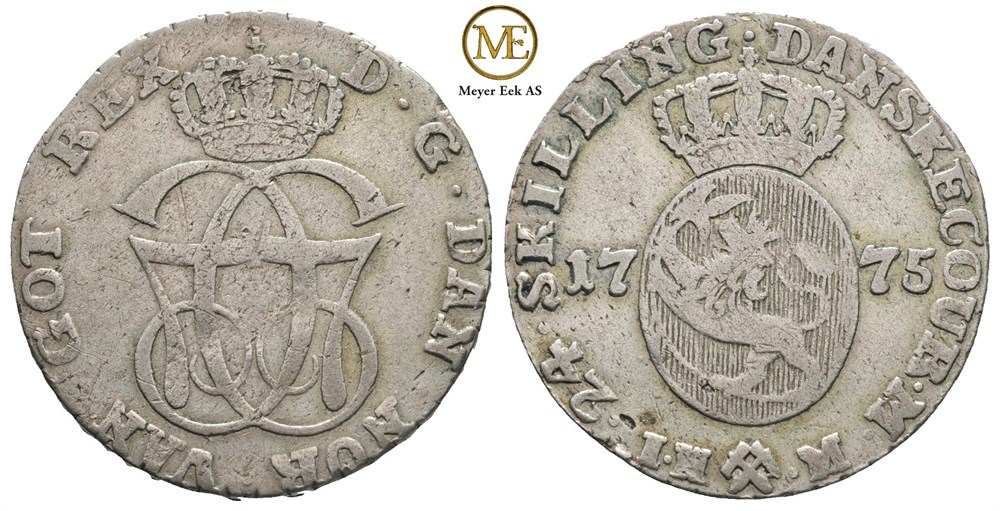 24 skilling 1775 Christian VII. Kv.1+