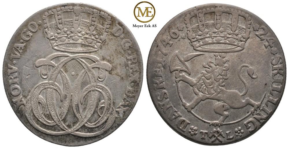 24 skilling 1746 Christian VI. Kv.1+/01