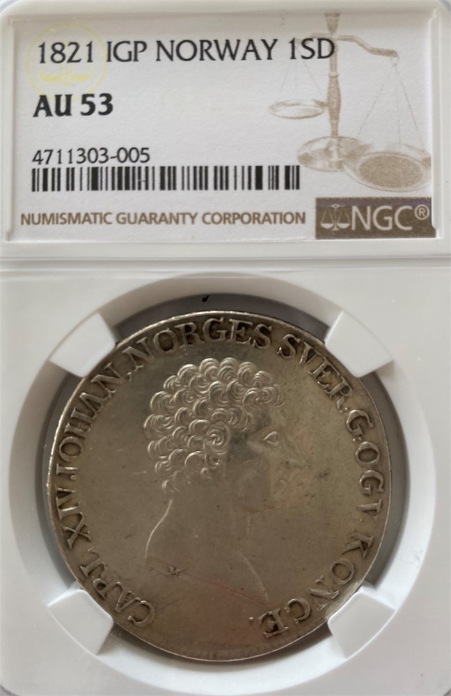 Speciedaler 1821 Carl XIV Johan. Kv.01