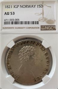 Speciedaler 1821 Carl XIV Johan. Kv.01