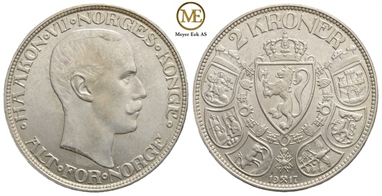 2 kroner 1917 Haakon VII. Kv.0