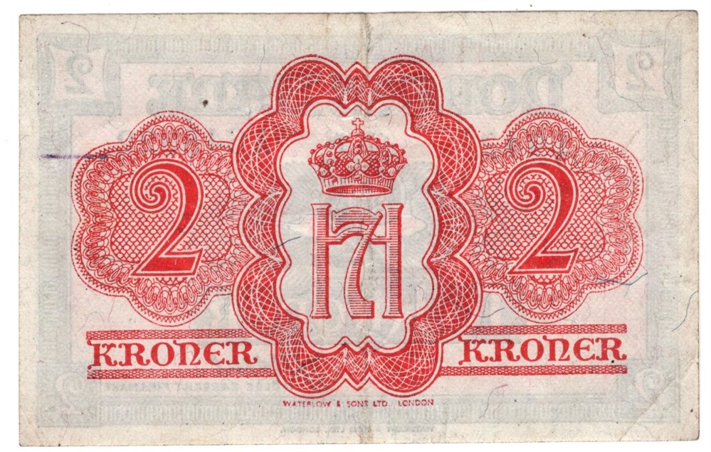 2 kroner 1942 London utg. A.648922. Kv.1+