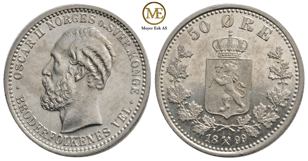 50 øre 1899 Oscar II. Kv.0
