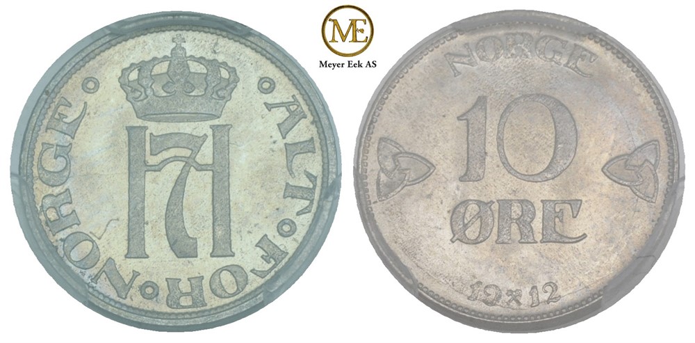 10 øre 1912 Haakon VII. Kv.0