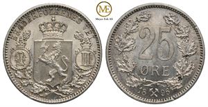 25 øre 1896 Oscar II. Kv.0