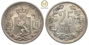 25 øre 1902 Oscar II. Kv.0