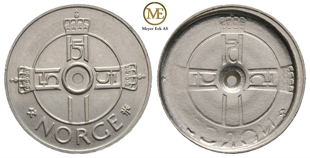 1 krone med Feilpreg