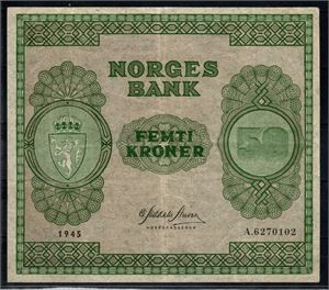 50 krone 1945 A kv. 1