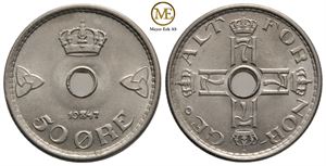 50 øre 1947 Haakon VII. Kv.0