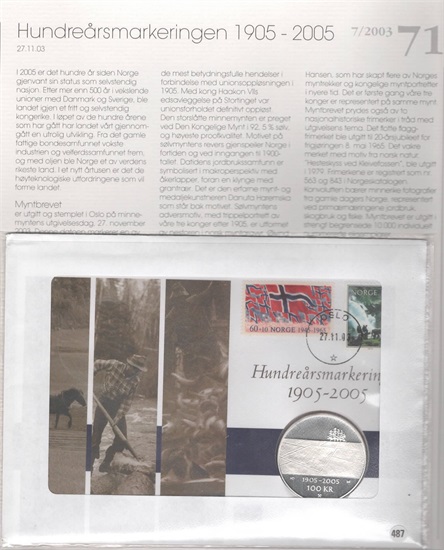 100 års markeringen Hundreårsmynt nr.1 kv. Proof