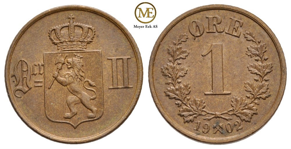 1 øre 1902 Oscar II. Kv.0