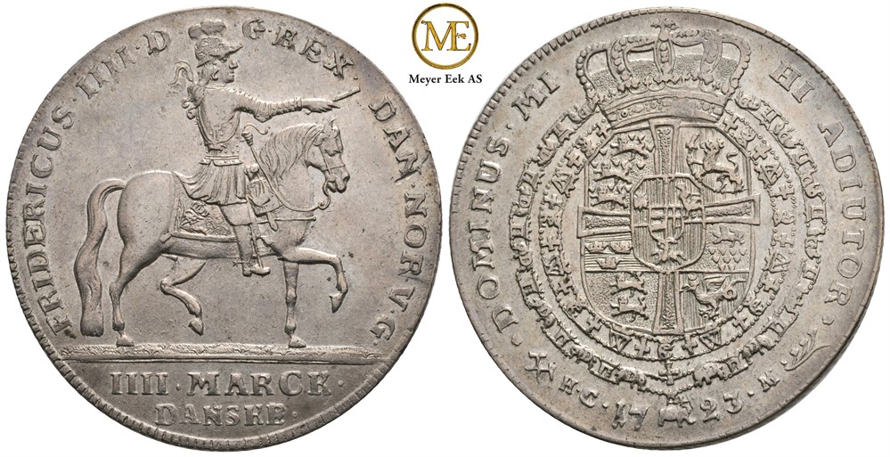 4 mark 1723 Frederik IV. Kv.0/01