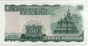 50 kroner 1972 X.3108294. Erstatningsseddel. Gradert til 55 about Unc. R-seddel. Kv.1+/01