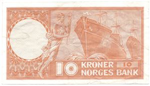10 kroner 1972 Z.0020831 erstatningsseddel. Kv.1