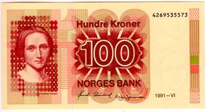 100 kroner 1991 Kv.0