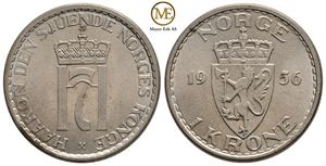 1 krone 1956 Haakon VII. Kv.0