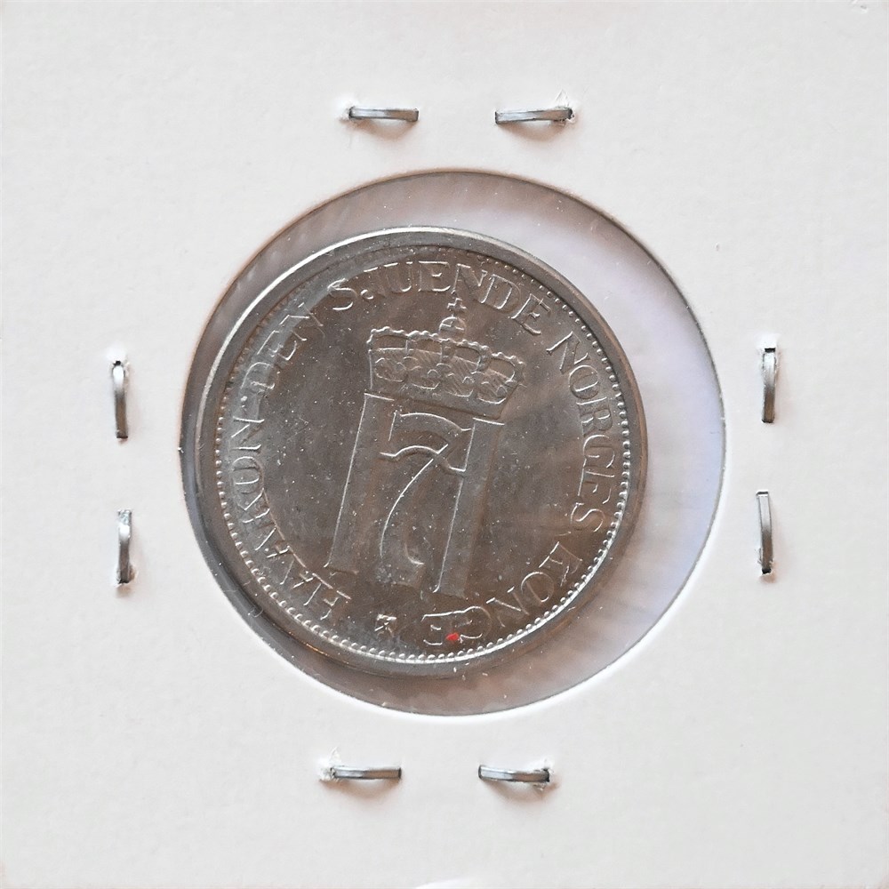 Norge 1 krone 1951 u/hull kv. 0