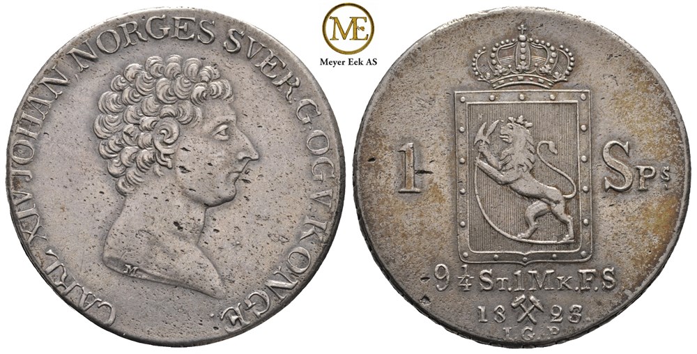 Speciedaler 1823 Carl XIV Johan. Kv.01