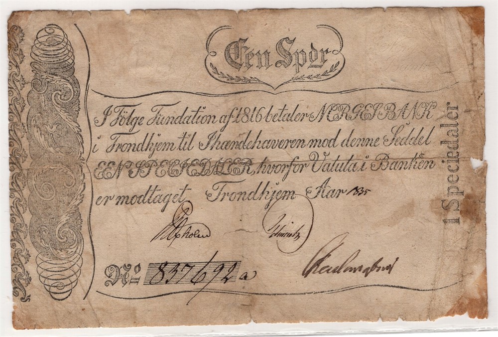 Een Speceidaler 1835. Ukjent eksemplar. Kv.1-