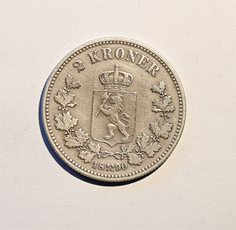 Norge 2 krone 1890 kv. 1