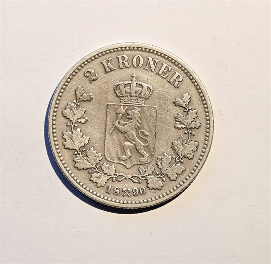 Norge 2 krone 1890 kv. 1
