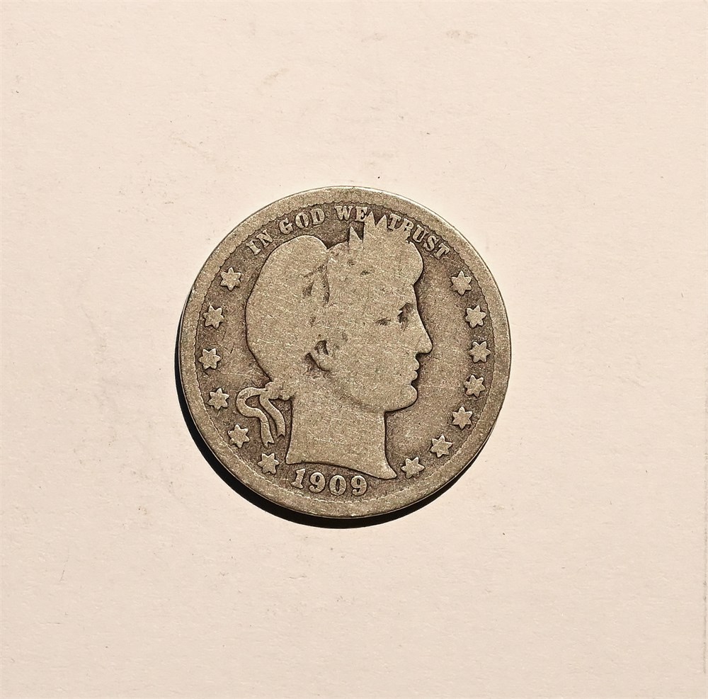 USA 1/4 dollar 1909 D kv. 1-