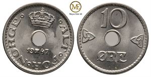 10 øre 1947 Haakon VII. Kv.0