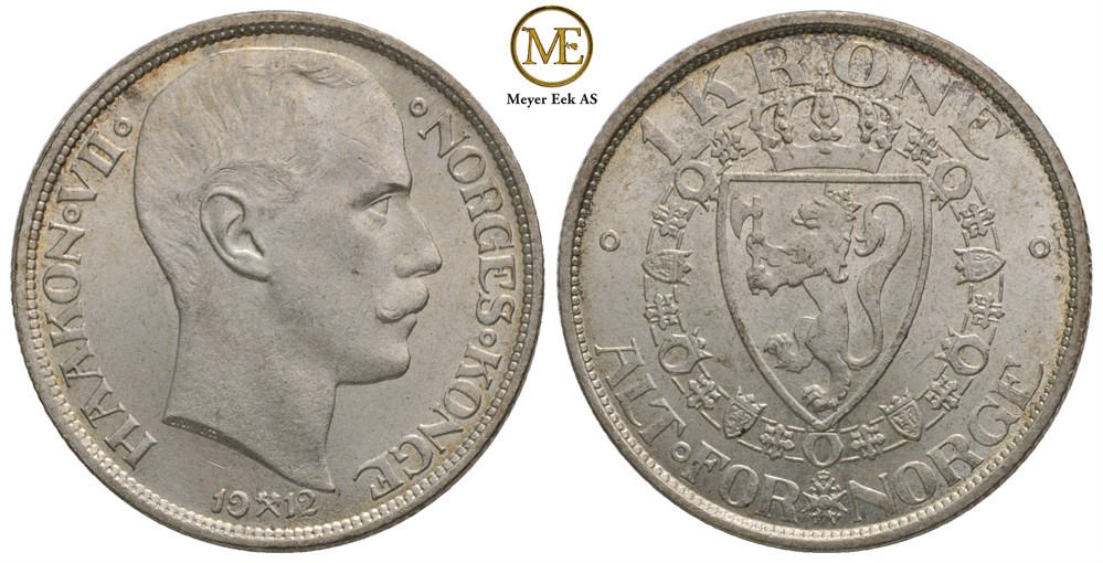 1 krone 1912 Haakon VII. Kv.0/01