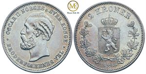 2 kroner 1888 Oscar II. Kv.0/01