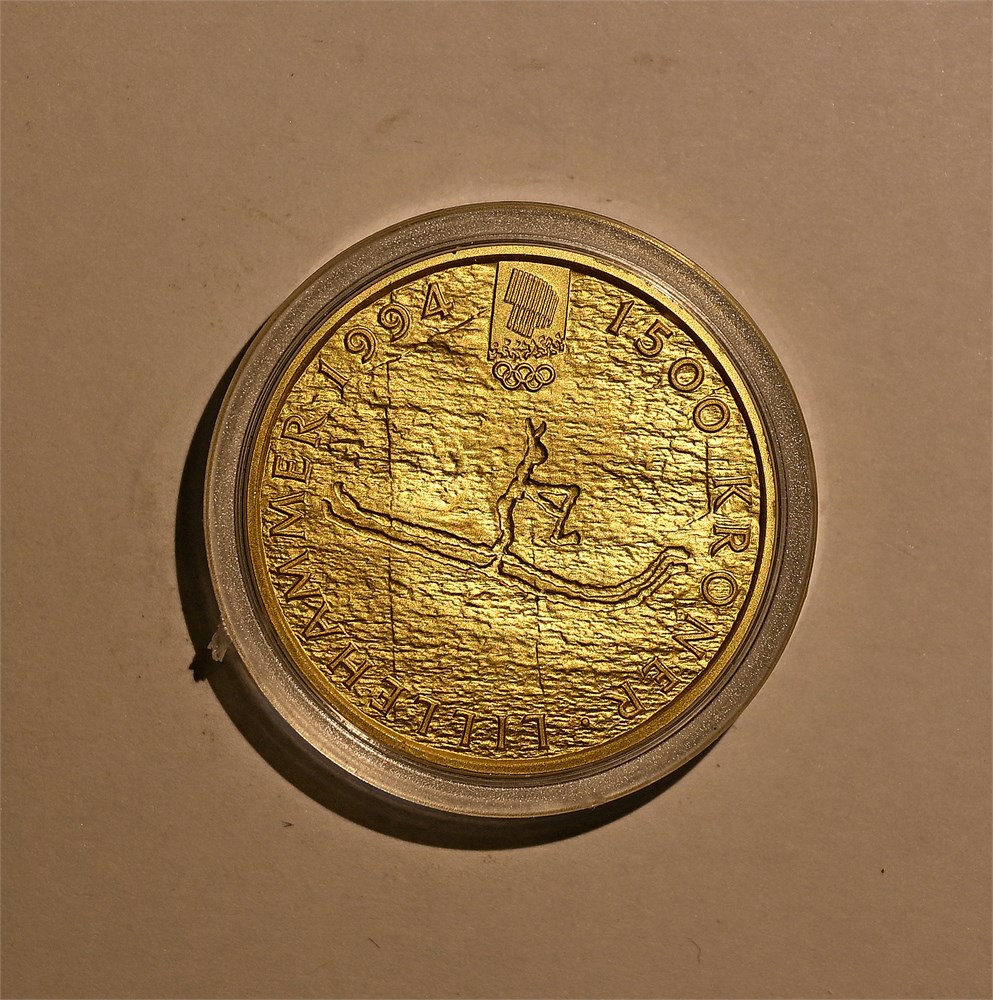Norge 1500 kroner OL Rødøymannen 1991 kv. Proof