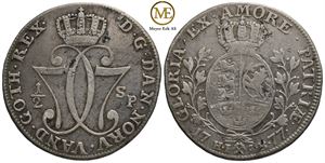 1/2 speciedaler 1777 Christian VII. Kv.1