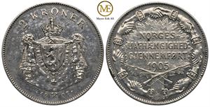 2 kroner 1907 m/gevær. Haakon VII. Kv.01