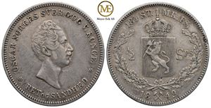 1/2 speciedaler 1849 Oscar I. Kv.1+