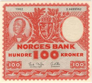 100 kroner 1962 I.0488582. 53 EPQ