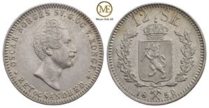 12 skilling 1850 Oscar I. Kv.1+/01