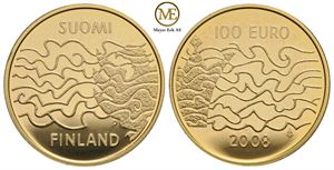 100 euro gull 2008 Finland. Proof