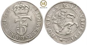 2 mark 1666 Frederik III. Kv.1+