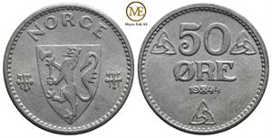 50 øre 1944 Haakon VII. Kv.0