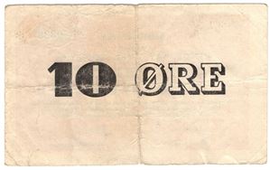 10 øre Kings Bay Kull Komp. a/s. 1958/59. RR-Seddel. Kv.1-