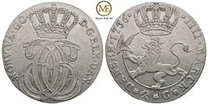 4 mark 1736 Christian VI. Kv.1+