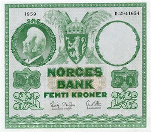 50 kroner 1959 D ex. Skanfil