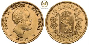 10 kroner 1877 Oscar II. Kv.01