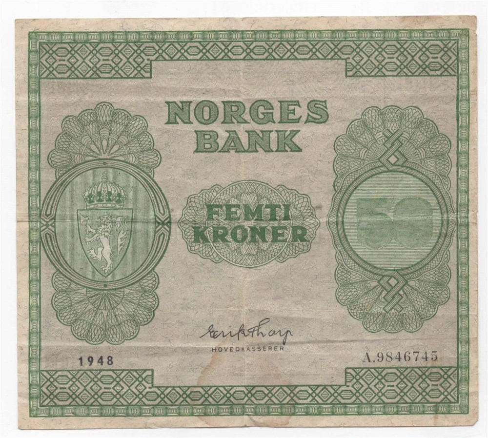 Norge 50 kroner 1948 A kv. 1-