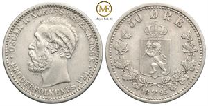 50 øre 1895 Oscar II. Kv.1+