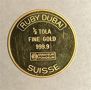 Dubai 1/2 tola 999,9 au 5,95 gram proof