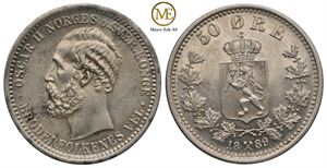 50 øre 1889 Oscar II. Kv.0