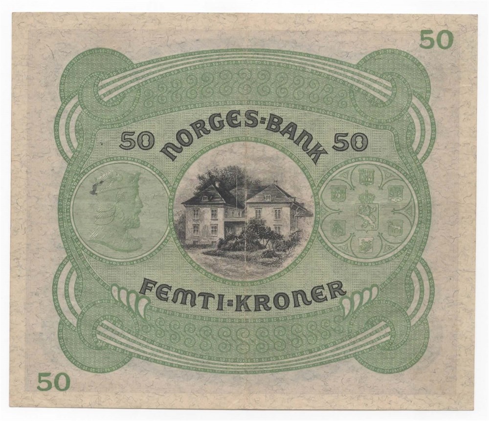 Norge 50 kroner 1937 B kv.1+