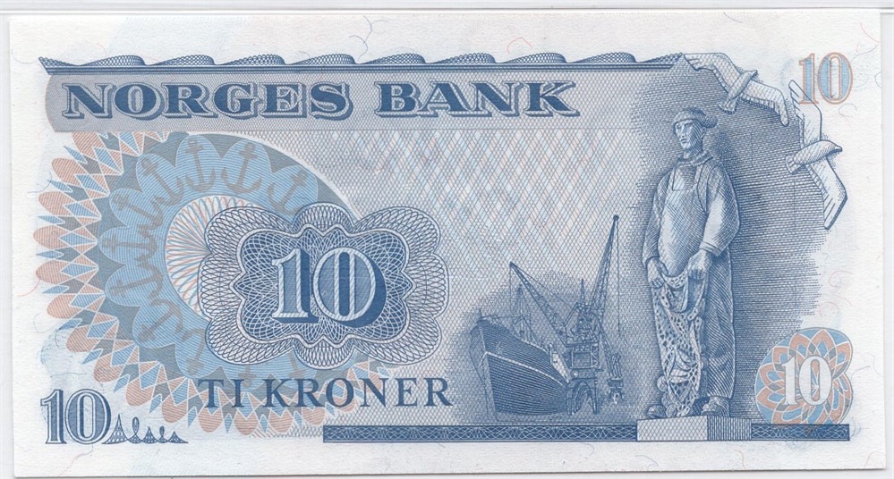 10 kroner 1978 HI erstatningsseddel. Kv.0