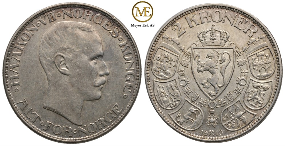 2 kroner 1910 Haakon VII. Kv.01
